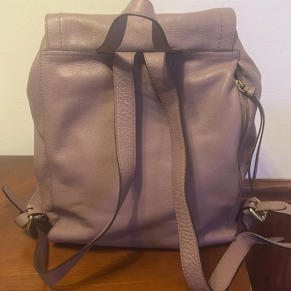Leather Backpack Purse - Taupe